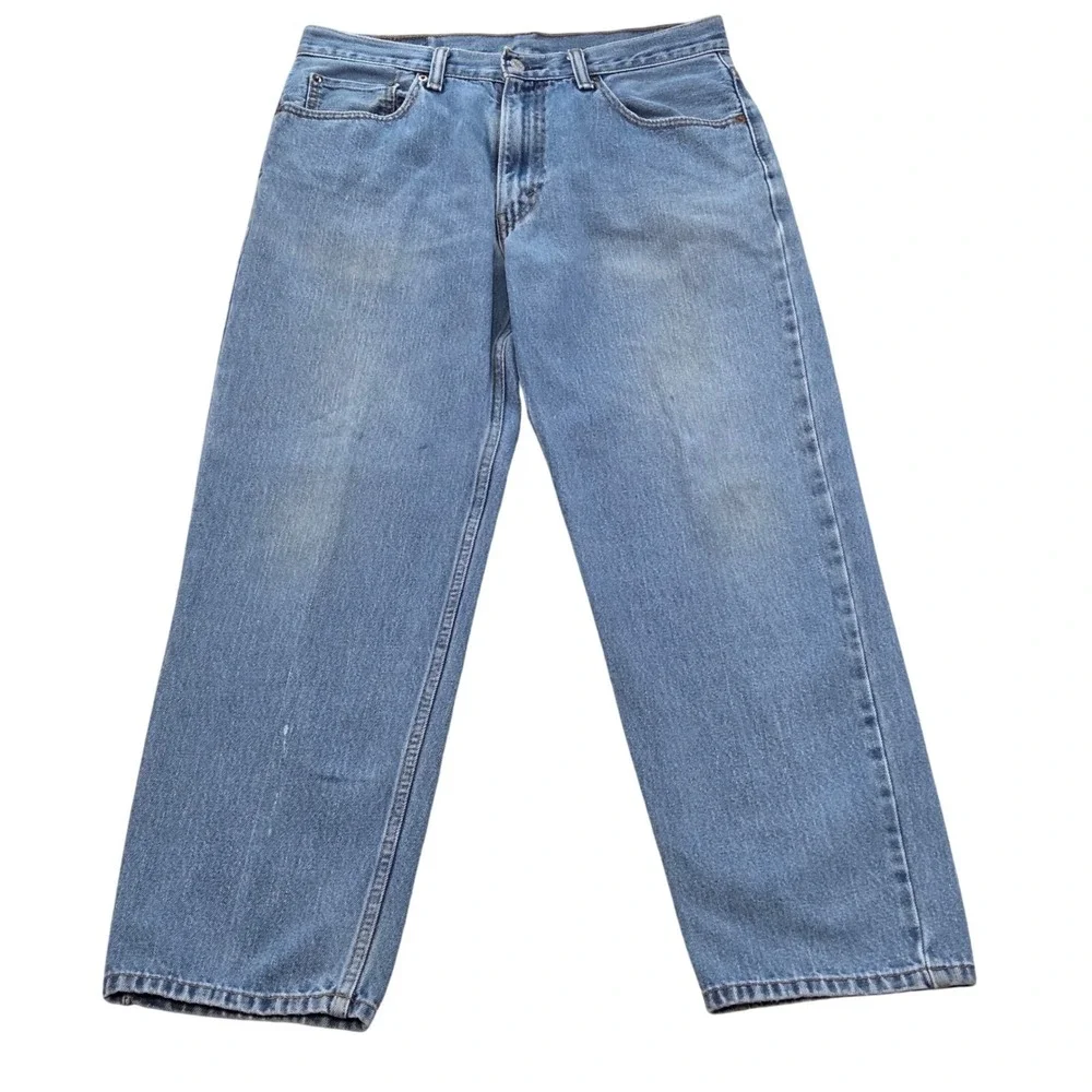Vintage Levis 550 Relaxed Fit Blue Jeans Light Wash Denim Distressed Mens‎ 34x30